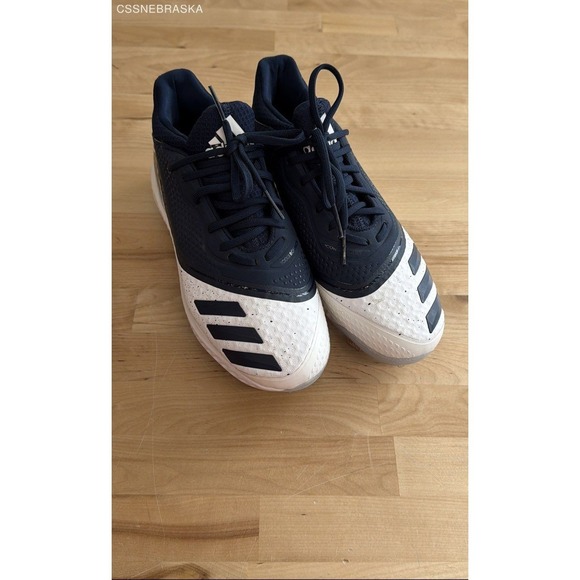 Adidas Navy White con V Bounce Metal Baseball Cleats VanguardVend - Size 8.5 - Picture 12 of 12